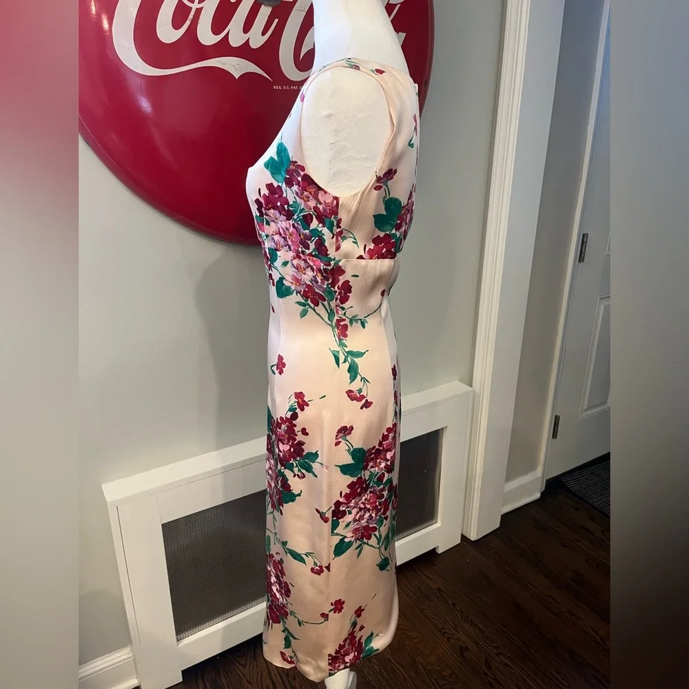 Dolce & Gabbana Silk Floral Midi Dress, Authentic, Pink & Green IT 40/US 4 *read - Picture 5 of 15